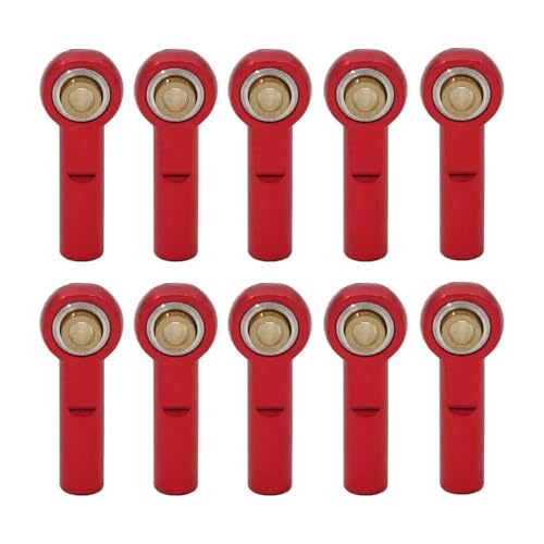 Metall M3 * 27MM Link Spurstangenkopf Kugelgelenk Enden for 1/10 Axial SCX10 II D90 D110 Tamiya CC01 RC Auto Boot Auto Flugzeug DIY Teile(Red 10pcs) von AFCAHEH