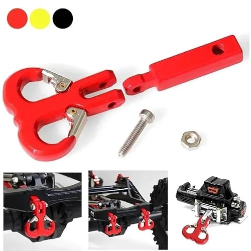 Metall Winde Stoßstange Schlepptau Anhänger Haken Drop Hitch Empfänger for 1/8 1/10 RC Crawler Auto Axial SCX10 TRX4 Teile(Zwart) von AFCAHEH