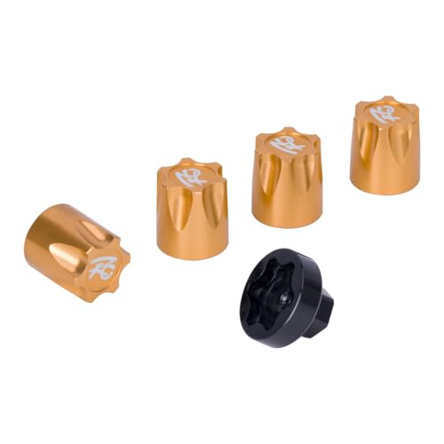 Metallfelgen-Mittelkappe, Staubkappe, M4-Mutter, 4 Stück for 1/10 RC Crawler Auto, Axial SCX10 D90 TRX4 TF2 CC01 Capra Upgrade(Gold) von AFCAHEH