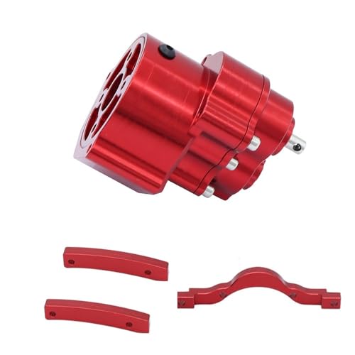 Präfixal Motor Getriebe Übertragung Transfer Fall for 1/10 Axial SCX10 & SCX10 II 90046 RC Crawler Auto(Gearbox Red) von AFCAHEH