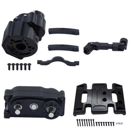 Präfixal Motor Getriebe Übertragung Transfer Fall for 1/10 Axial SCX10 & SCX10 II 90046 RC Crawler Auto(Set Black) von AFCAHEH