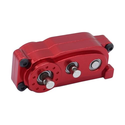 Präfixal Motor Getriebe Übertragung Transfer Fall for 1/10 Axial SCX10 & SCX10 II 90046 RC Crawler Auto(Transfer Case Red) von AFCAHEH