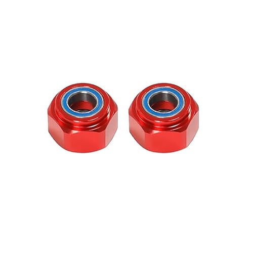 RC Auto 2 STÜCKE Metall Vorne 12mm Rad Hex Hub Adapter for Tamiya DT03 DT-03 1/10 RC Auto Upgrade Teile zubehör(Rood) von AFCAHEH