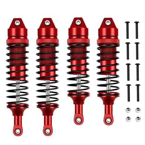 RC Auto Vollmetall-Stoßdämpfer vorne und hinten for Traxxas Slash 4X4 VXL 2WD Rustler Stampede Hoss 1/10 RC Auto-Upgrades Teile(Rood) von AFCAHEH