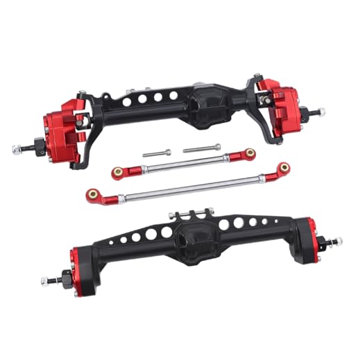 SCX10III Aluminiumlegierung Vorder- und Hinterportalachse Komplett for 1/10 RC Crawler Auto Axial SCX10 III AXI03007 Upgrades Teile(Red F and R Axle) von AFCAHEH
