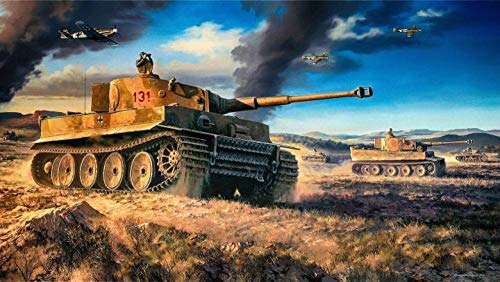 Puzzle Deutscher Tigerpanzer Puzzles, 1000 Teile Papierartige Puzzles im Filmstil, Kinder Teenager verstehen Wissen über den Zweiten Weltkrieg, Puzzlespielzeug, 70 x 50 cm von AFEBOO