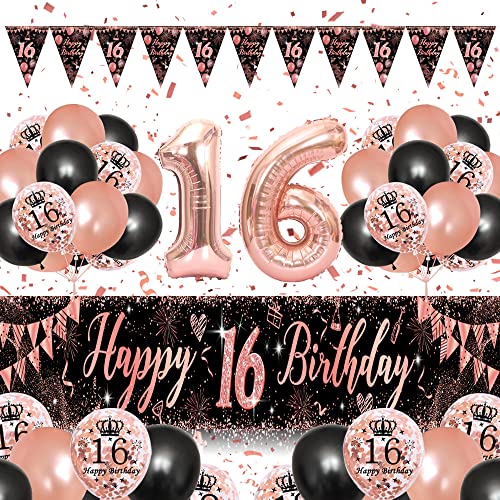 16. Geburtstag Mädchen ● Deko 16 Geburtstag Mädchen mit "Happy Birthday" Banner ● Luftballon 16. Geburtstag Deko ● Geburtstags Deko 16 Jahre Mädchen 16. Geburtstag Mädchen ● Deko 16 Geburtstag Mädchen mit "Happy Birthday" Banner ● Luftballon 16. Geburtstag Deko ● Geburtstags Deko 16 Jahre Mädchen von AFEIGE