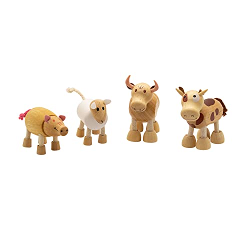 AFH Bauernhoftiere aus Holz | Set | Schaf, Schwein, Kuh, Stier | Holztiere AFH Bauernhoftiere aus Holz | Set | Schaf, Schwein, Kuh, Stier | Holztiere von AFH Webshop