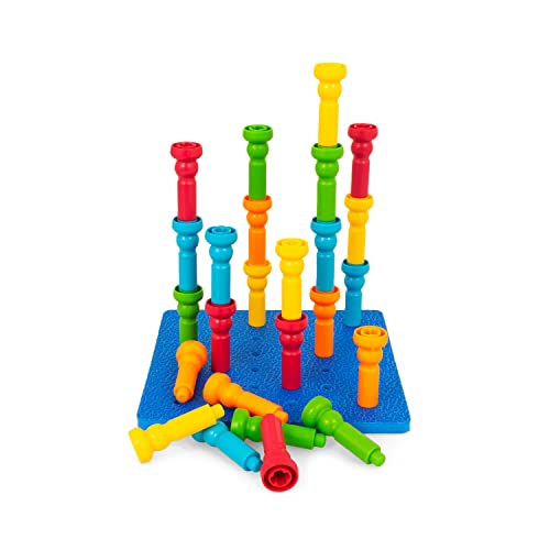 AFH Feinmotorik Pegboard Multi | Größenauswahl | Steckspiel | Stapelspiel (klein) von AFH Webshop
