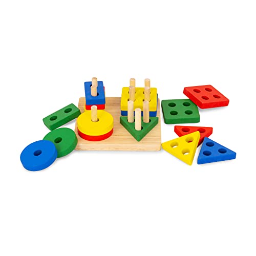 AFH Steckboard Geometrie | Sortierspiel Formen | Stapelspiel | Steckspiel von AFH Webshop