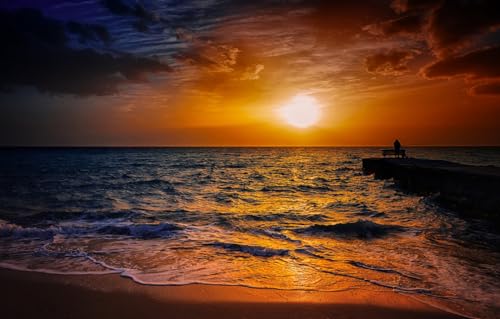 100-teiliges Puzzle für Erwachsene und Kinder ab 10 Jahren, Meer, Fischer, 45,5 x 35,5 cm 100-teiliges Puzzle für Erwachsene und Kinder ab 10 Jahren, Meer, Fischer, 45,5 x 35,5 cm von AFHMZ