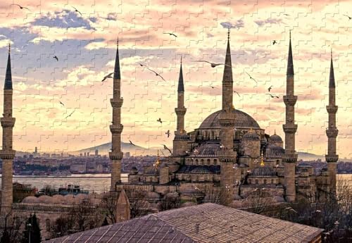 1000 Teile Stadt Türkei Istanbul Sultan Ahmet Moschee Großes Puzzle Holzmaterial 70x50CM von AFHMZ
