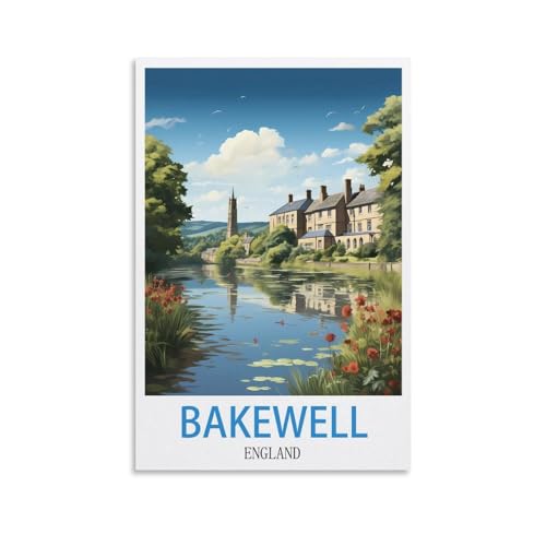 1000-teiliges Puzzle, Bakewell England Poster für Erwachsene, Lernspiel, Herausforderungsspielzeug, 1000-teiliges Puzzle für Erwachsene und Kinder, 38 x 26 cm von AFHMZ