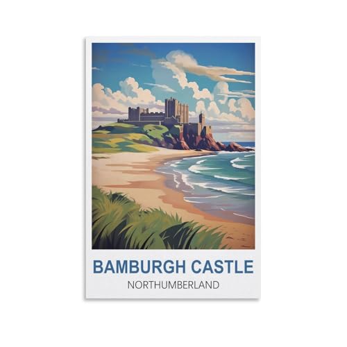 1000-teiliges Puzzle, Bamburgh Castle Northumberland für Kinder und Erwachsene, personalisiertes Puzzle-Spiel zum Zusammenbauen, 70 x 50 cm von AFHMZ