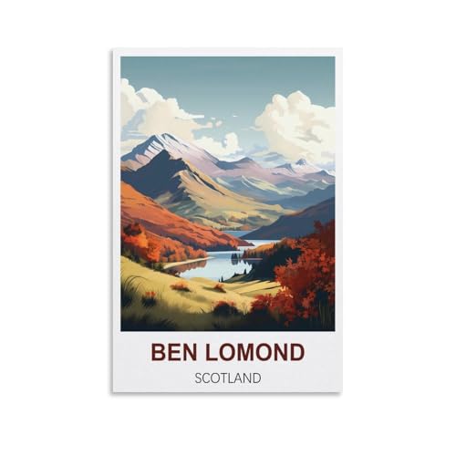 1000-teiliges Puzzle, Ben Lomond Schottland Poster Puzzle 1000-teiliges Holzpuzzle Lernspielzeug für Erwachsene und Kinder Familien-Dekompressionsspiel 38x26cm von AFHMZ