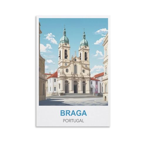 1000-teiliges Puzzle, Braga, Portugal-Poster für Kinder und Erwachsene, personalisiertes Puzzle-Spiel zum Zusammenbauen, 70 x 50 cm von AFHMZ