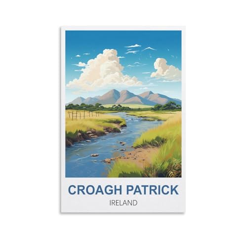 1000-teiliges Puzzle, Croagh Patrick, Irland-Poster, Puzzles für Erwachsene, Kunstwerk, Hauswanddekoration, anspruchsvolles Puzzle für Familienspiele, 38 x 26 cm von AFHMZ