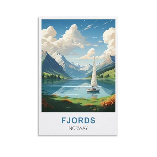 1000-teiliges Puzzle, Fjorde, Norwegen-Poster für Kinder und Erwachsene, personalisiertes Puzzle-Spiel zum Zusammenbauen, 70 x 50 cm von AFHMZ