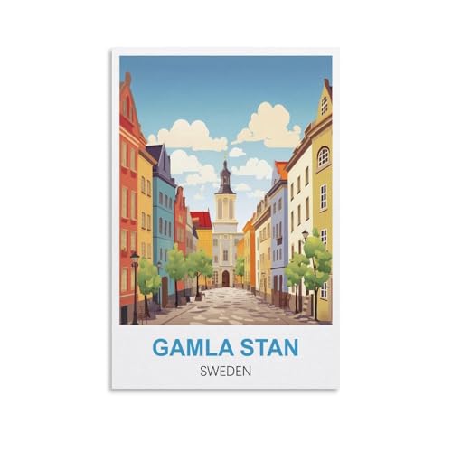 1000-teiliges Puzzle, Gamla Stan, Schweden, für Kinder und Erwachsene, personalisiertes Puzzle-Spiel zum Zusammenbauen, 70 x 50 cm von AFHMZ