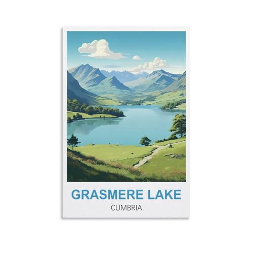 1000-teiliges Puzzle, Grasmere Lake Cumbria Poster Puzzle 1000-teiliges Holzpuzzle Lernspielzeug für Erwachsene und Kinder, Familien-Dekompressionsspiel, 52 x 38 cm 1000-teiliges Puzzle, Grasmere Lake Cumbria Poster Puzzle 1000-teiliges Holzpuzzle Lernspielzeug für Erwachsene und Kinder, Familien-Dekompressionsspiel, 52 x 38 cm von AFHMZ