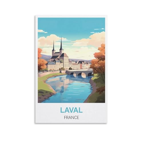 1000-teiliges Puzzle, Laval France-Poster, anspruchsvolle Puzzles, Puzzlespiel für das Ganze für Frauen, Geschenke für Männer, 70 x 50 cm von AFHMZ