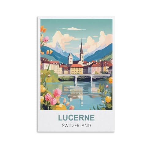 1000-teiliges Puzzle, Luzern, Schweiz, Puzzle, 1000-teiliges Holzpuzzle, Lernspielzeug für Erwachsene und Kinder, Familien-Dekompressionsspiel, 52 x 38 cm von AFHMZ