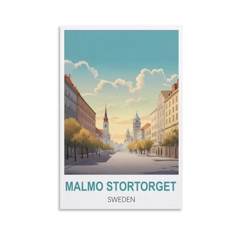 1000-teiliges Puzzle, Malmö Stortorget, Schweden, anspruchsvolles, schwieriges Puzzle, Lernspiel, Puzzles, Geschenke für Erwachsene, 52 x 38 cm von AFHMZ