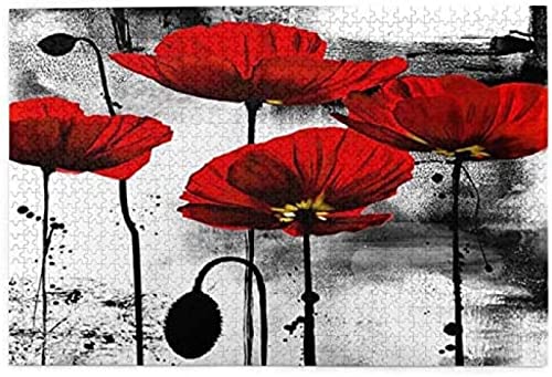 1000-teiliges Puzzle, Mohnblumen-Reihe, Wandkunst, Rot, lustiges Lernspielzeug, Lernspiele, Heimdekoration, Puzzle, 38 x 26 cm 1000-teiliges Puzzle, Mohnblumen-Reihe, Wandkunst, Rot, lustiges Lernspielzeug, Lernspiele, Heimdekoration, Puzzle, 38 x 26 cm von AFHMZ