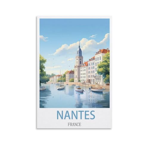 1000-teiliges Puzzle, Nantes, Frankreich, Poster-Puzzle, 1000-teiliges Holzpuzzle, Lernspielzeug für Erwachsene und Kinder, Familien-Dekompressionsspiel, 38 x 26 cm von AFHMZ