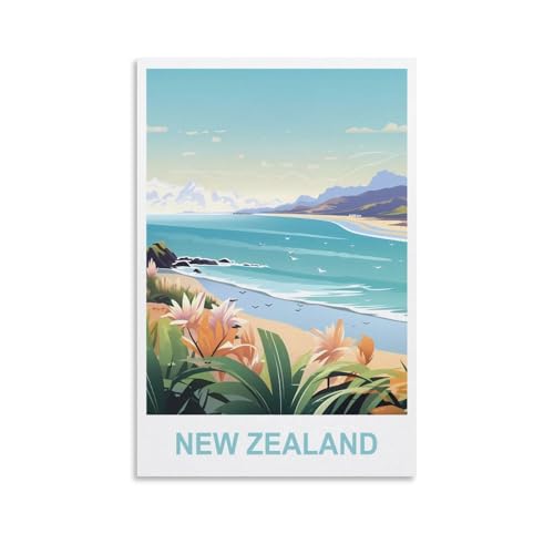 1000-teiliges Puzzle, Neuseeland-Poster-Puzzle, 1000-teiliges Holzpuzzle, Lernspielzeug für Erwachsene und Kinder, Familien-Dekompressionsspiel, 38 x 26 cm von AFHMZ