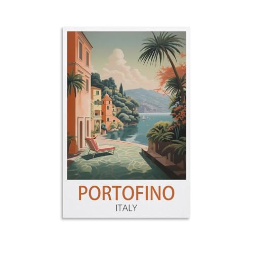 1000-teiliges Puzzle, Portofino, Italien-Poster für Erwachsene, Lernspiel, Herausforderungsspielzeug, 1000-teiliges Puzzle für Erwachsene und Kinder, 70 x 50 cm von AFHMZ