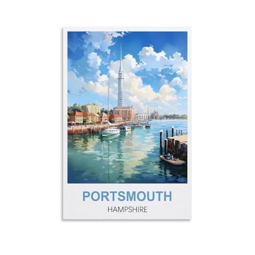 1000-teiliges Puzzle, Portsmouth Hampshire Poster Puzzle 1000-teiliges Holzpuzzle Lernspielzeug für Erwachsene und Kinder Familien-Dekompressionsspiel 52x38CM von AFHMZ