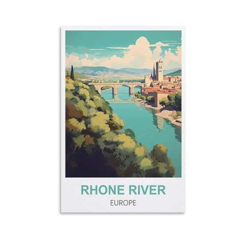 1000-teiliges Puzzle, Rhone-Fluss, Europa-Poster, Puzzle 1000 Teile für Erwachsene, Malpuzzle 1000 Teile, anspruchsvolle DIY-Puzzles für Erwachsene, 38 x 26 cm von AFHMZ