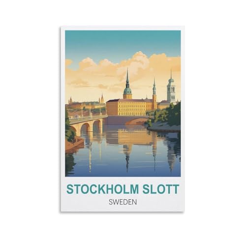 1000-teiliges Puzzle, Stockholm Slott, Schweden, 1000-teiliges Puzzle für Erwachsene – anspruchsvolles Denkspiel für Erwachsene, 38 x 26 cm von AFHMZ