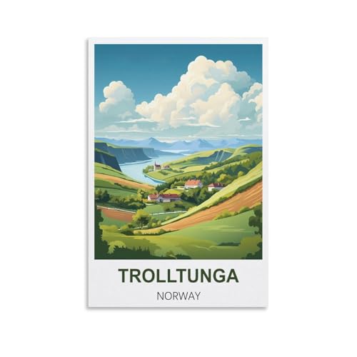 1000-teiliges Puzzle, Trolltunga Norwegen, Papierpuzzle, geeignet für Erwachsene, Kinder und Familien, Stressabbau-Puzzlespiele, 70 x 50 cm von AFHMZ