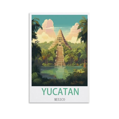 1000-teiliges Puzzle, Yucatan, Mexiko-Poster, Puzzle, 1000 Teile, Papierpuzzle, Lernspielzeug für Erwachsene und Kinder, Familien-Dekompressionsspiel, 70 x 50 cm von AFHMZ