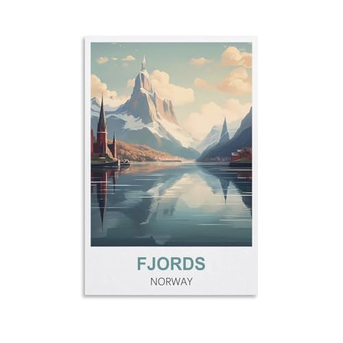1000-teiliges Puzzle „Fjorde Norwegen“, anspruchsvolles, schwieriges Puzzle, Lernspiel, Puzzles, Geschenke für Erwachsene, 70 x 50 cm von AFHMZ