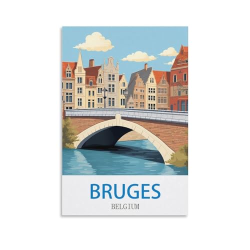 1000-teiliges Puzzle Brügge, Belgien, anspruchsvolle Puzzles, Puzzlespiel für die ganze Familie für Frauen, Geschenke für Männer, 52 x 38 cm von AFHMZ