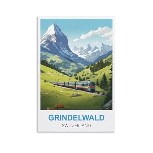 1000-teiliges Puzzle für Erwachsene, Grindelwald, Schweiz, 1000-teiliges Puzzle, Lernspiele, Heimdekoration, Puzzle, 70 x 50 cm von AFHMZ