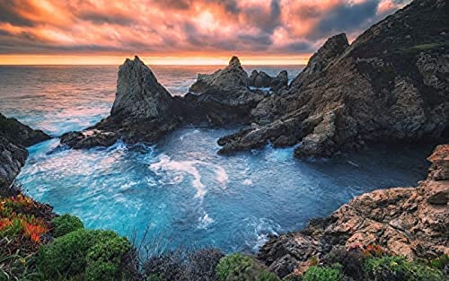 200 Puzzles für Erwachsene und Kinder, Rocky Coastline, Karton-Puzzle-Set, Lernspielzeug, Herausforderungs-Puzzle, Spielzeug, Heimdekoration, Geschenke, 35 x 25 cm von AFHMZ