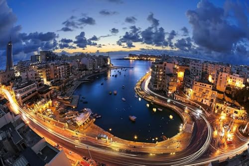 200 Teile Malta Sliema Großes Puzzle Holzpuzzle für Erwachsene und Jugendliche Heimdekoration 35x25CM von AFHMZ