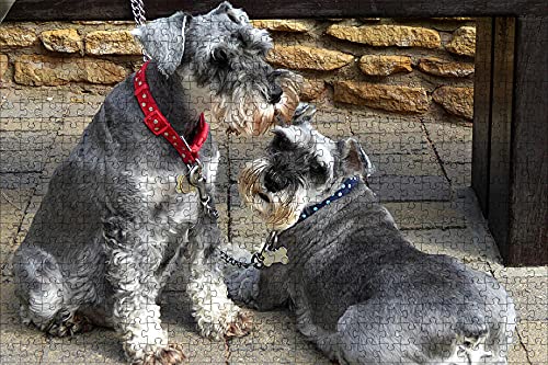 200-teiliges 3D-Puzzle Schnauzer-Hund Zwei Tiere Geburtstagsgeschenk 35x25CM von AFHMZ