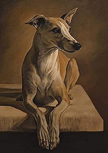 200-teiliges Puzzle, DIY-Papierpuzzle, Italienischer Windhund, der auf dem Boden sitzt, Holzpuzzle, klassisches Puzzlespiel, tolles Geschenk, 35 x 25 cm von AFHMZ