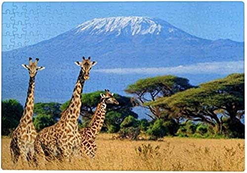 200-teiliges Puzzle für Erwachsene – Giraffe, Kilimandscharo, Berg Afrika, Kinder-Puzzlespiel 35 x 25 cm 200-teiliges Puzzle für Erwachsene – Giraffe, Kilimandscharo, Berg Afrika, Kinder-Puzzlespiel 35 x 25 cm von AFHMZ