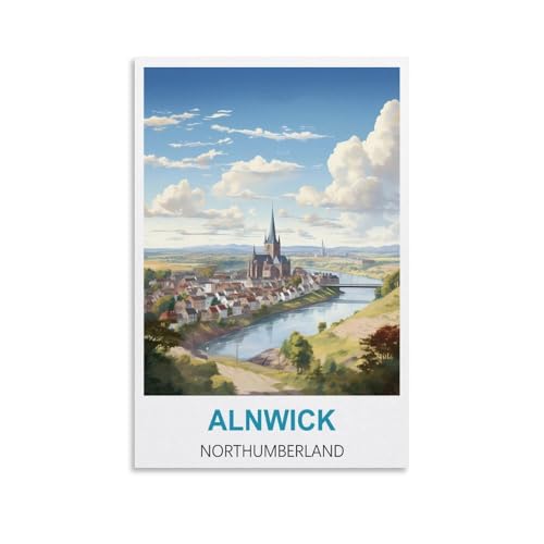 2000-teiliges Puzzle, Alnwick Northumberland-Poster für Kinder und Erwachsene, personalisiertes Puzzle-Spiel zum Zusammenbauen, 100 x 70 cm von AFHMZ