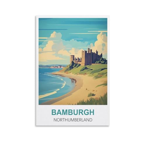 2000-teiliges Puzzle, Bamburgh Northumberland Poster für Erwachsene, Lernspiel, Herausforderungsspielzeug, 2000-teiliges Puzzle für Erwachsene und Kinder, 100 x 70 cm von AFHMZ