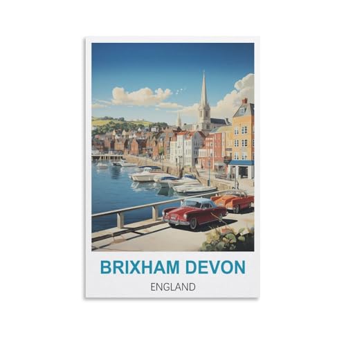 2000-teiliges Puzzle, Brixham, Devon, England, Poster aus Papierpuzzles, geeignet für Erwachsene, Kinder und Familien, Stressabbau-Puzzlespiele, 100 x 70 cm von AFHMZ