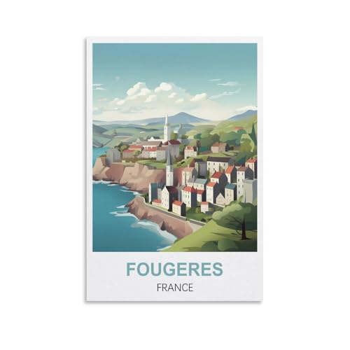 2000-teiliges Puzzle, Fougeres, Frankreich-Poster, Puzzle, 2000-teiliges Holzpuzzle, Lernspielzeug für Erwachsene und Kinder, Familien-Dekompressionsspiel, 100 x 70 cm von AFHMZ