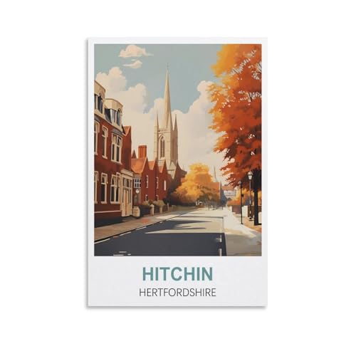 2000-teiliges Puzzle, Hitchin Hertfordshire Poster Puzzle 2000 Teile Holzpuzzle Lernspielzeug für Erwachsene und Kinder Familien-Dekompressionsspiel 100x70CM von AFHMZ