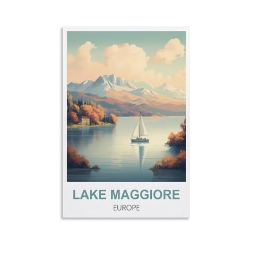 2000-teiliges Puzzle, Lago Maggiore Europa Poster Puzzle 2000 Teile Holzpuzzle Lernspielzeug für Erwachsene und Kinder Familien-Dekompressionsspiel 100x70CM von AFHMZ